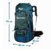 Cargar imagen en el visor de la galería, Mochila Trekking y Camping ExploreTrail 60 litros WildTravel
